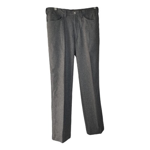 Pre-owned Valentino Wool Straight Pants In Anthracite