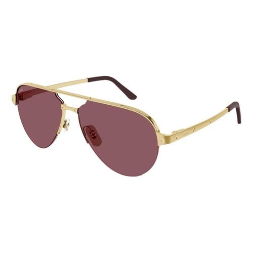 Pre-owned Cartier Santos Sunglasses In Gold