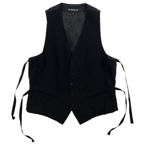 Pre-owned Ann Demeulemeester Silk Vest In Black