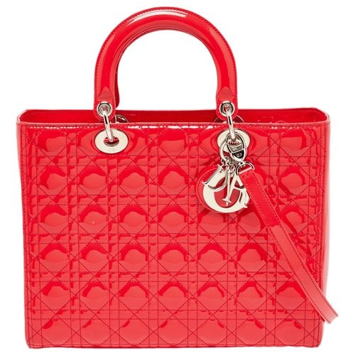 Pre-owned Dior Patent Leather Tote In Red