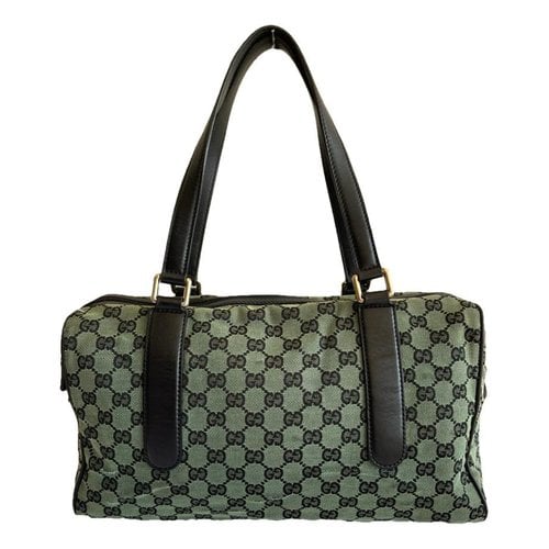 Pre-owned Gucci Cloth Satchel In Green