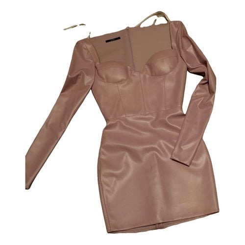 Pre-owned Alex Perry Vegan Leather Mini Dress In Pink