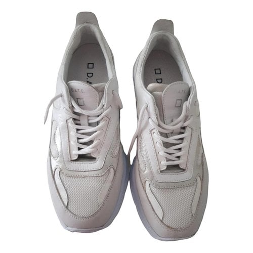 Pre-owned Date Leather Trainers In White