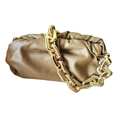Pre-owned Bottega Veneta Chain Pouch Leather Handbag In Camel