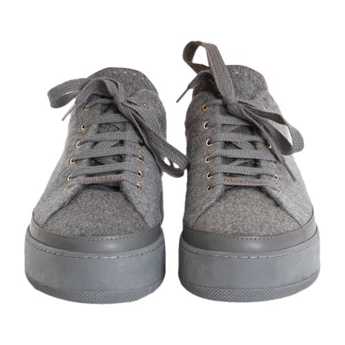 Pre-owned Max Mara Cloth Trainers In Grey