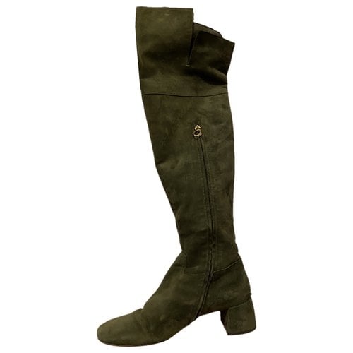 Pre-owned A.bocca Boots In Green