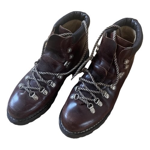 Pre-owned Paraboot Leather Lace Up Boots In Brown