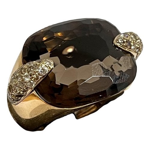 Pre-owned Pomellato Pin Up Yellow Gold Ring In Brown