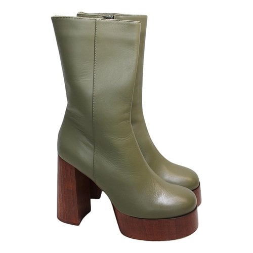 Pre-owned Gia Couture Leather Boots In Green