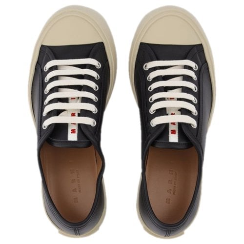 Pre-owned Marni Leather Trainers In Black