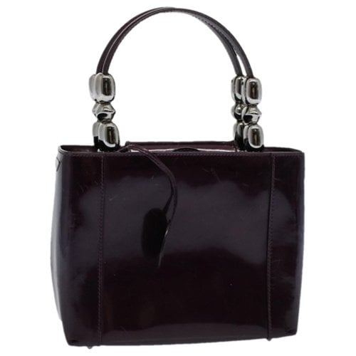 Pre-owned Dior Patent Leather Handbag In Purple