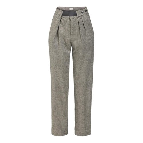 Pre-owned Zadig & Voltaire Wool Straight Pants In Grey