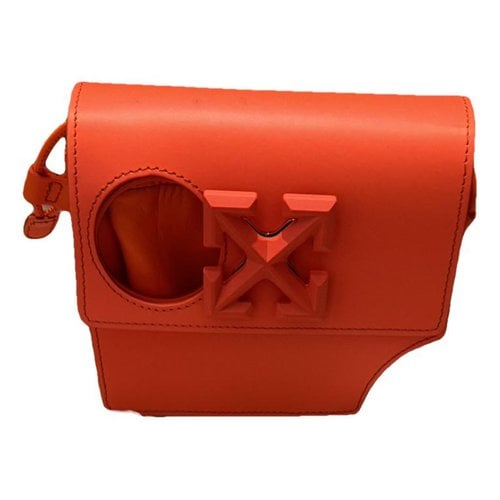 Pre-owned Off-white Leather Handbag In Orange