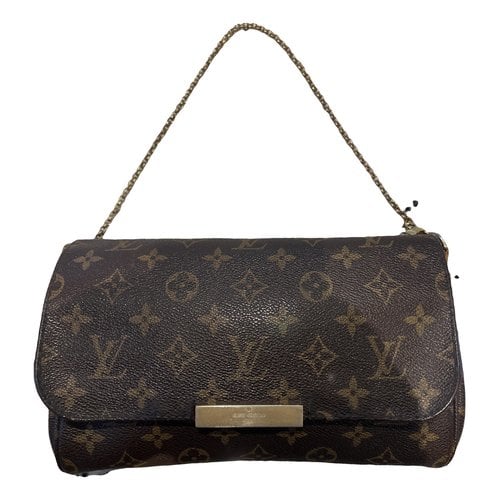 Pre-owned Louis Vuitton Favorite Leather Clutch Bag In Beige