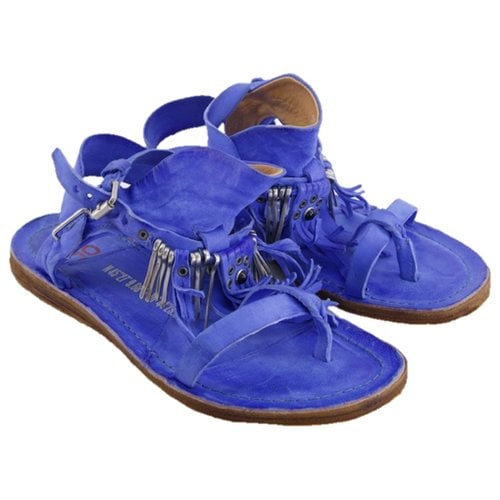 Pre-owned As98 Leather Sandals In Blue