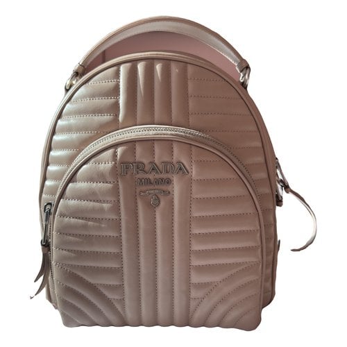 Pre-owned Prada Leather Backpack In Pink
