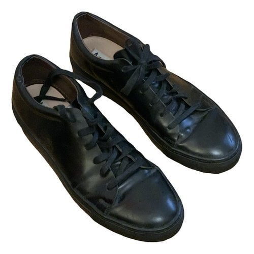 Pre-owned Acne Studios Leather Low Trainers In Black