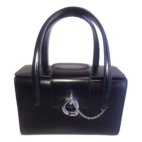 Pre-owned Cartier Panthère Leather Handbag In Black