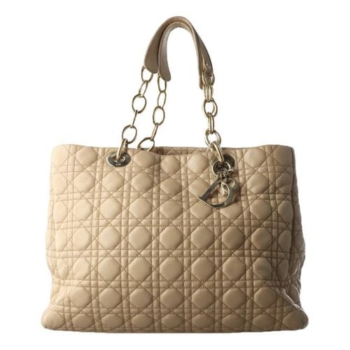 Pre-owned Dior Soft Shopping Leather Handbag In Camel
