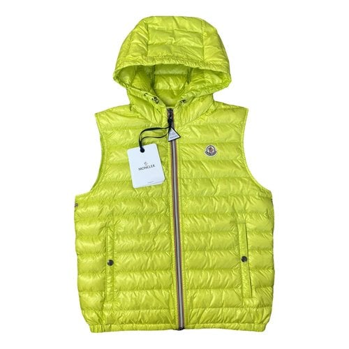 Pre-owned Moncler Hood Glitter Vest In Yellow