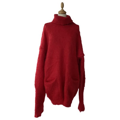 Pre-owned Maison Margiela Wool Mini Dress In Red