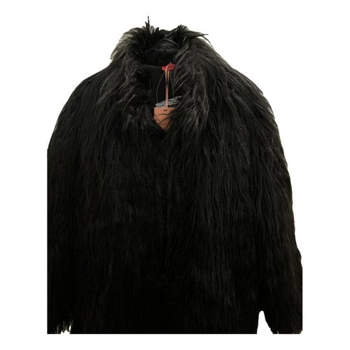 Pre-owned Max & Co Faux Fur Coat In Black
