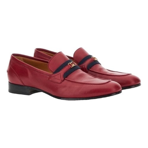 Pre-owned Gucci Leather Flats In Red