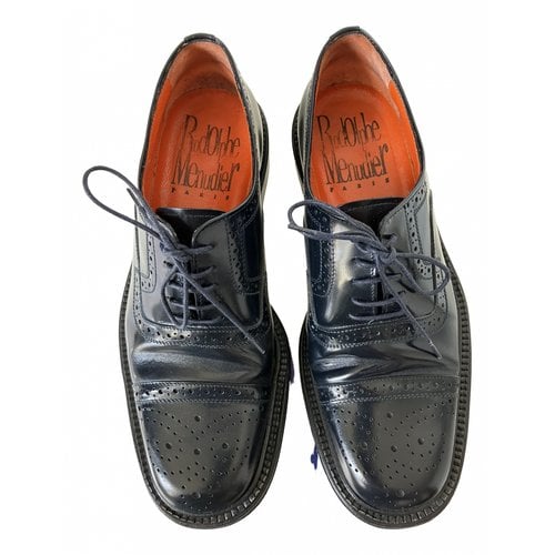Pre-owned Rodolphe Menudier Leather Lace Ups In Navy