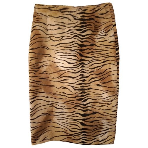 Pre-owned Max & Co Velvet Mid-length Skirt In Beige