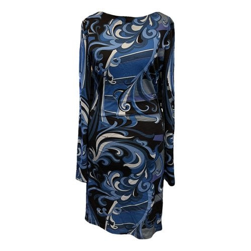 Pre-owned Emilio Pucci Wool Mid-length Dress In Multicolour