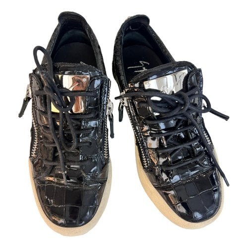 Pre-owned Giuseppe Zanotti Nicki Patent Leather Trainers In Black