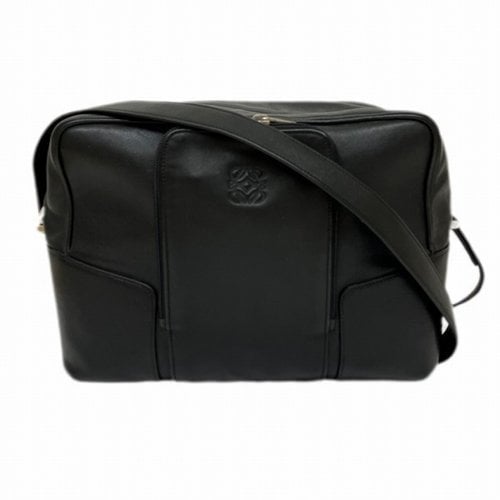 Pre-owned Loewe Anagram Leather Handbag In Black