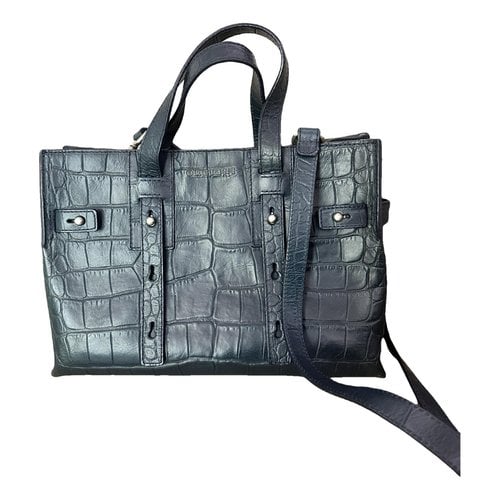 Pre-owned Orciani Leather Tote In Navy