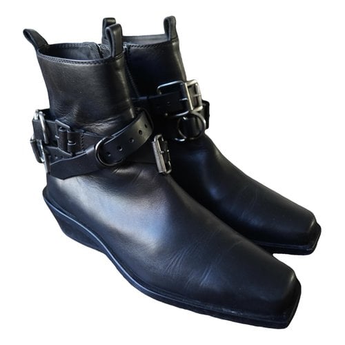 Pre-owned Ann Demeulemeester Leather Boots In Black