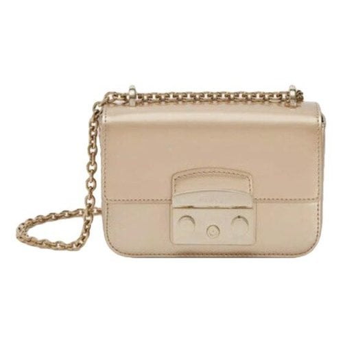 Pre-owned Furla Leather Crossbody Bag In Gold