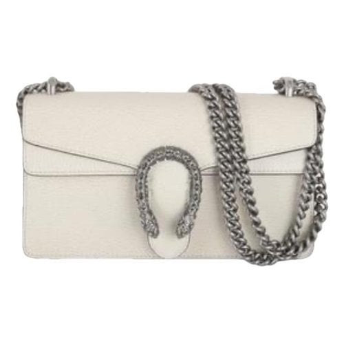 Pre-owned Gucci Dionysus Leather Handbag In White