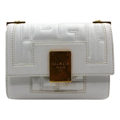 Pre-owned Balmain Leather Crossbody Bag In White