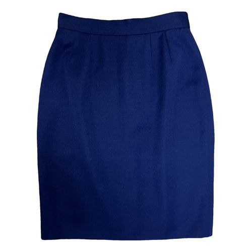 Pre-owned Dior Wool Mini Skirt In Blue