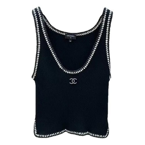 Pre-owned Chanel Tweed Vest In Black