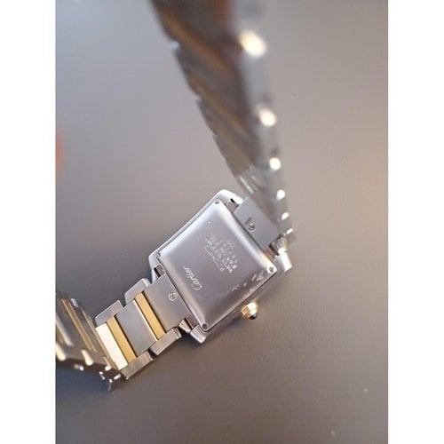 Pre-owned Cartier Tank Française White Gold Watch In Silver