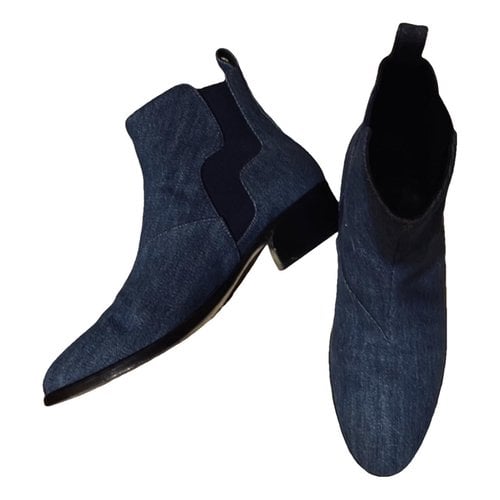 Pre-owned Pierre Hardy Cloth Ankle Boots In Blue