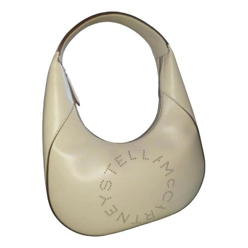 Pre-owned Stella Mccartney Logo Leather Handbag In White
