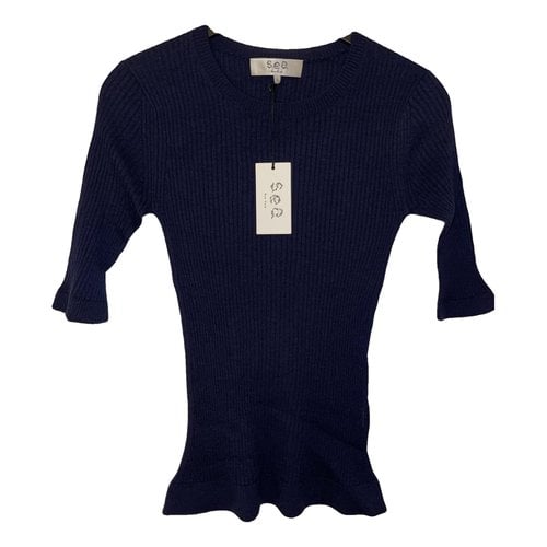 Pre-owned Sea New York Wool Jersey Top In Navy