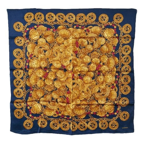 Pre-owned Chanel Silk Scarf In Blue
