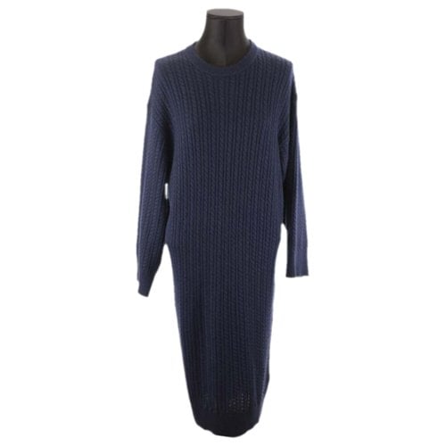 Pre-owned Lacoste Wool Mid-length Dress In Blue