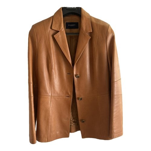 Pre-owned Burberry Leather Blazer In Brown