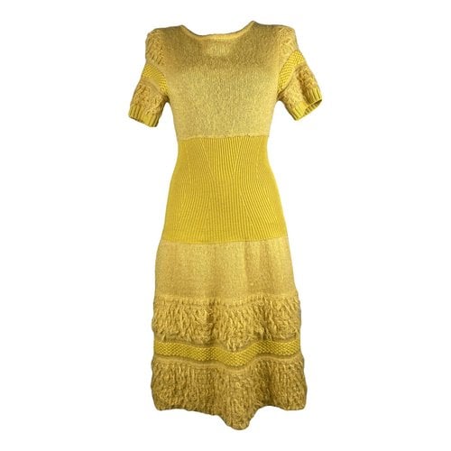 Pre-owned Philosophy Di Alberta Ferretti Wool Mid-length Dress In Yellow