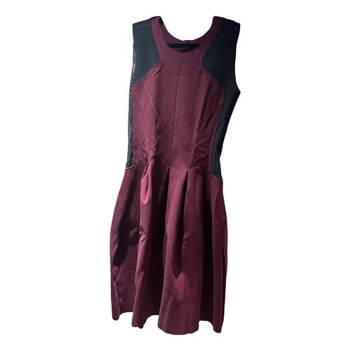 Pre-owned Maje Mid-length Dress In Burgundy