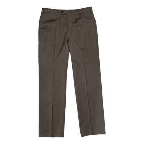 Pre-owned Ermenegildo Zegna Wool Trousers In Brown
