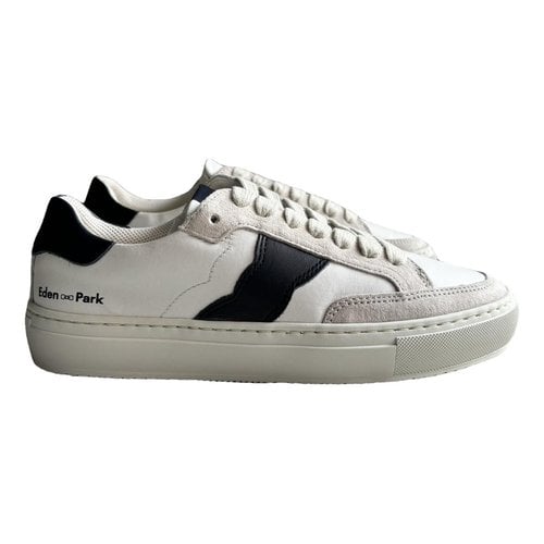 Pre-owned Eden Park Leather Trainers In White